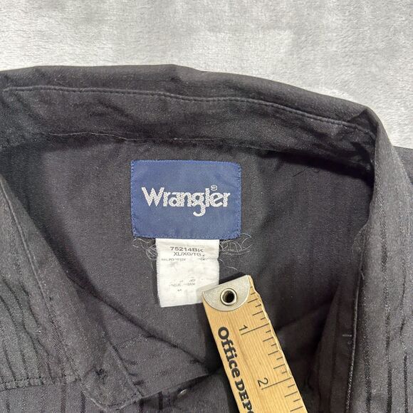 Wrangler Western Shirt Men's Size XL Black Pearl Snap Button Up Cowboy - Picture 2 of 8